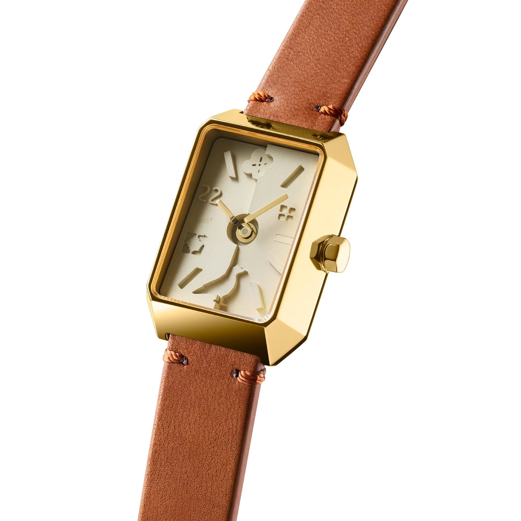Ups & Downs Rectangular Concrete Watch_InBloom Amber Edition thumbnail 3