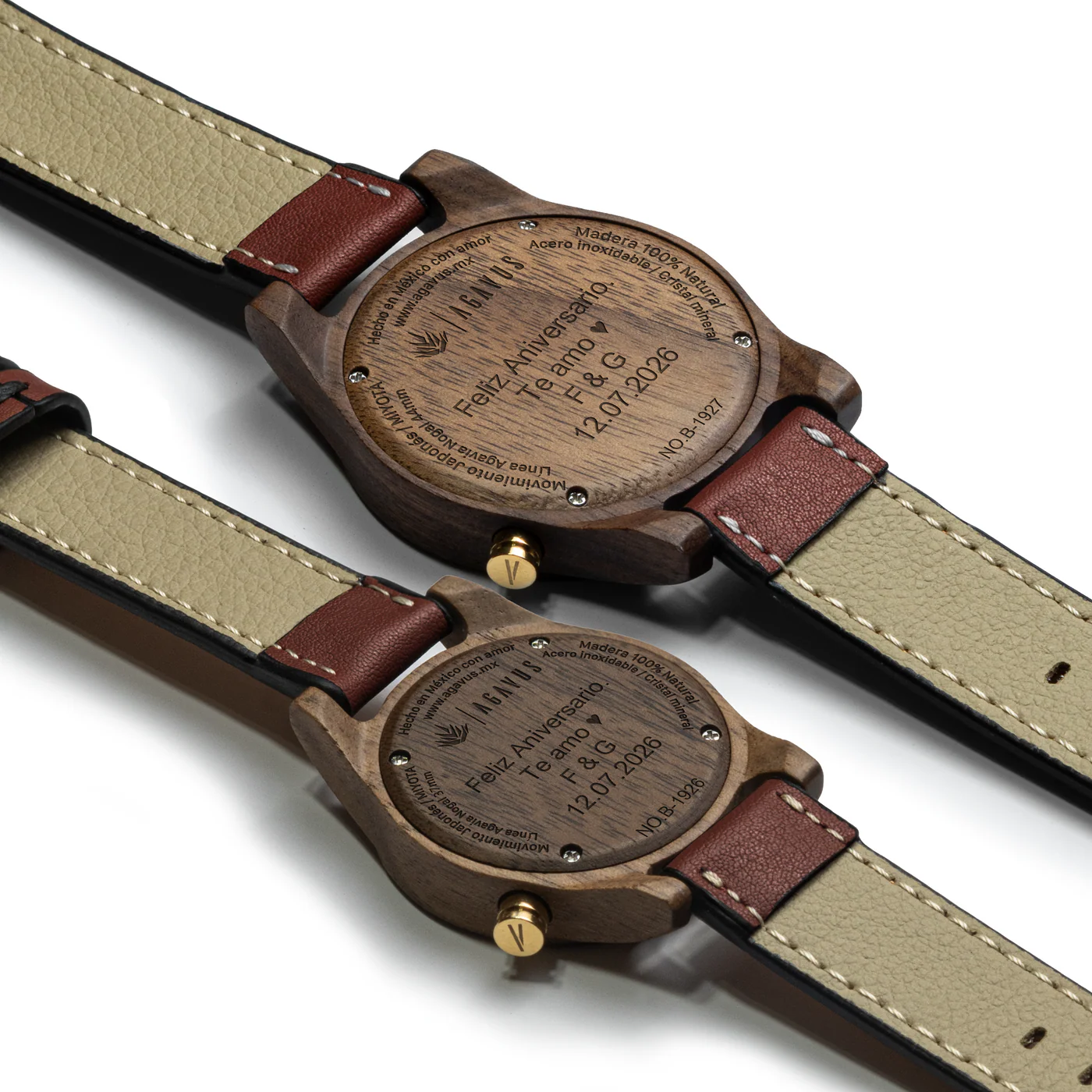 Agavia Line Pair 37mm and 44mm - Walnut / White thumbnail 3