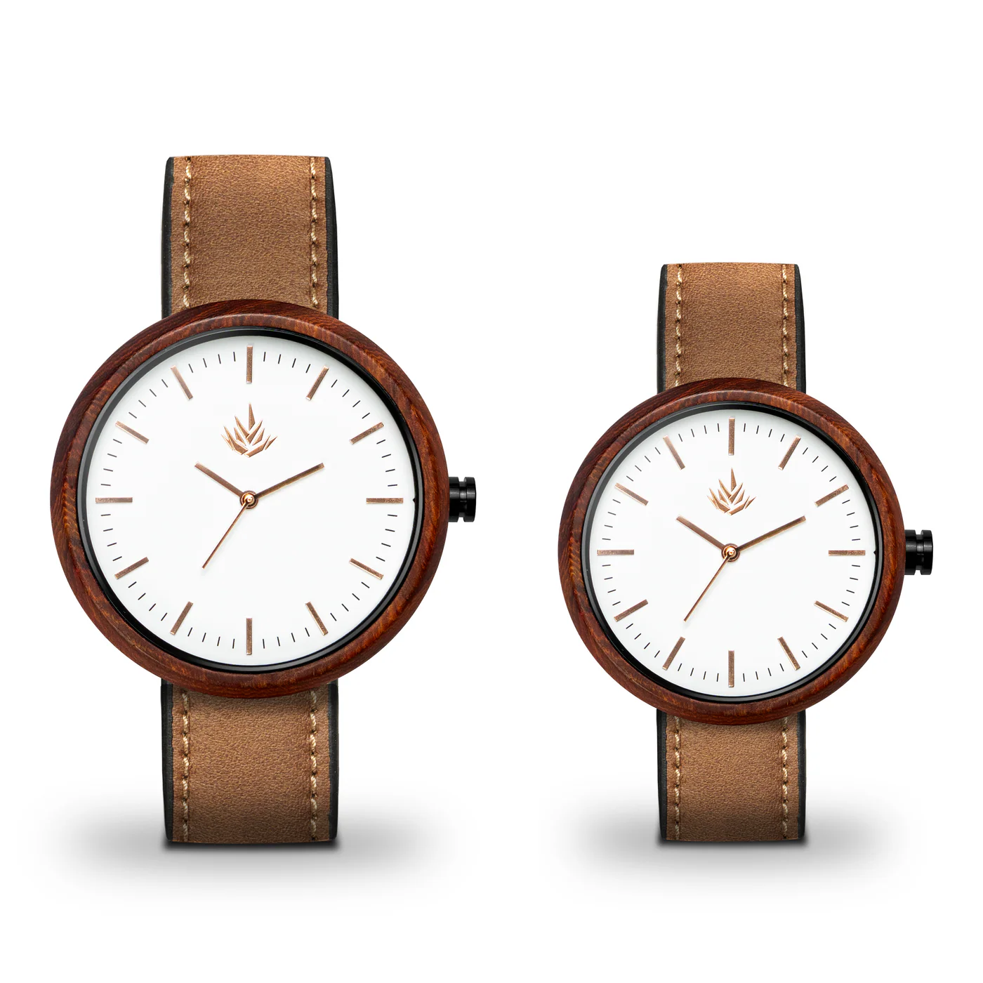 Pair of Agavus Special Edition 37mm and 44mm Red Sandalwood Rose Gold / White thumbnail 2