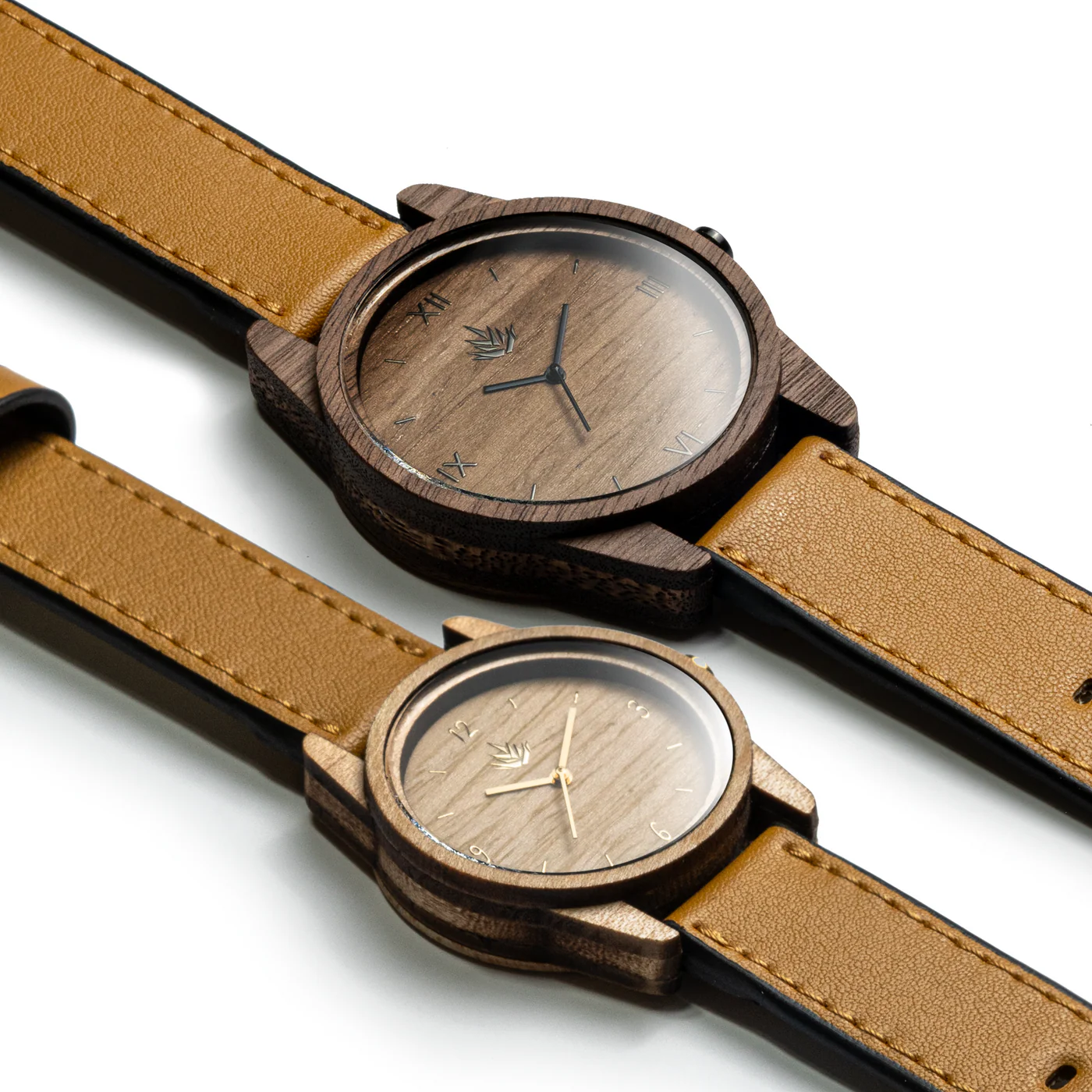 Pair of Classic Agavus Walnut 44mm and Maple 35mm - Leather thumbnail 3