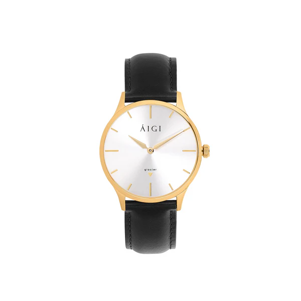 Glacier Gold 36MM Black Leather Watch thumbnail 2