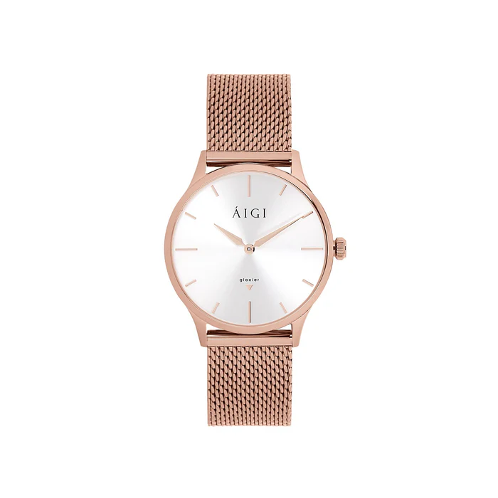 Glacier Rose 36mm Mesh Watch