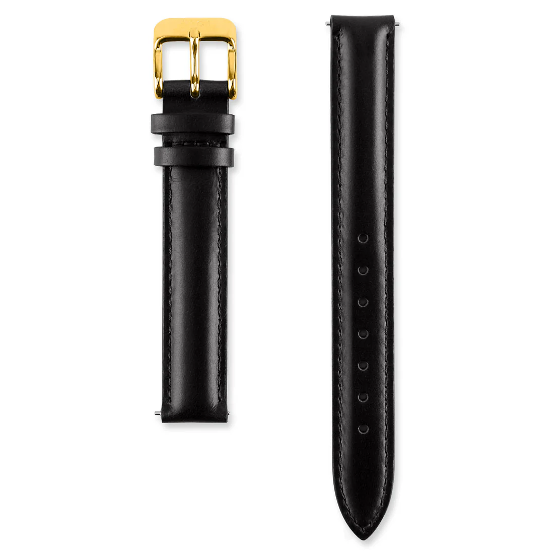 LEATHER BLACK 14MM - GOLD
