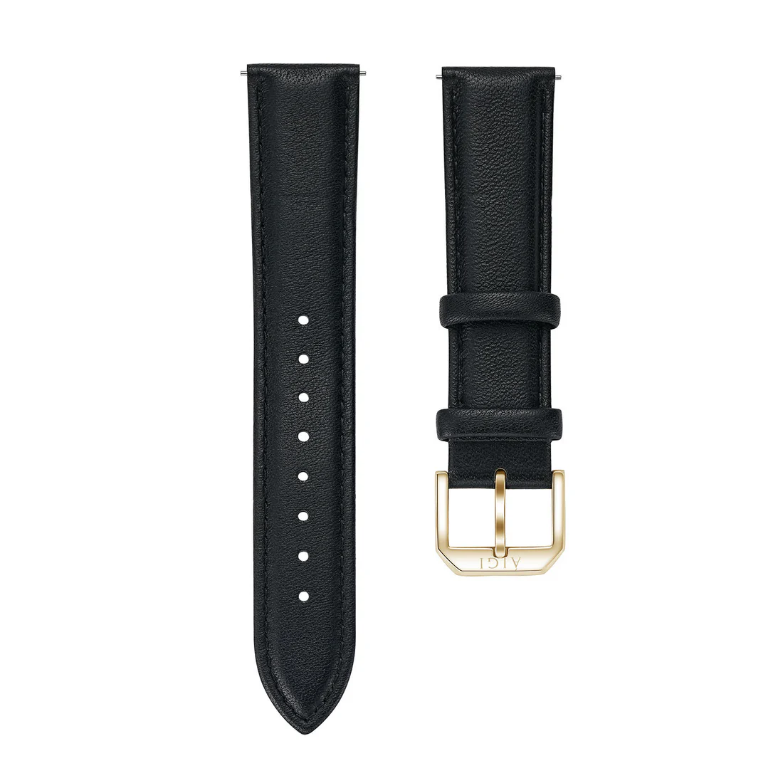 LEATHER BLACK 20MM - GOLD thumbnail 2