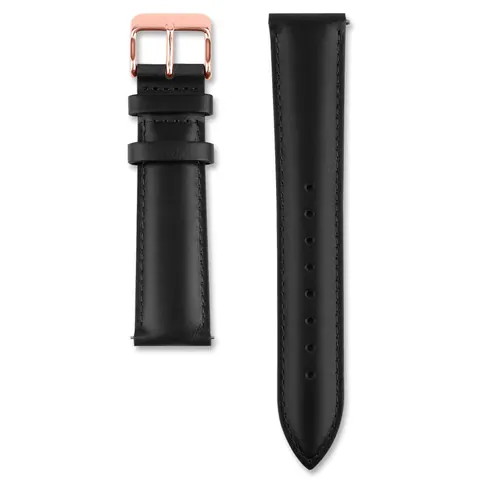 LEATHER BLACK 20MM - ROSEGOLD