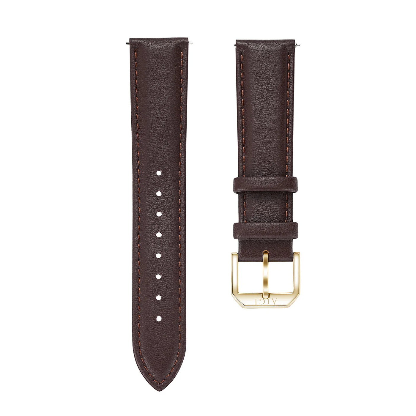 LEATHER BROWN 20MM - GOLD thumbnail 2