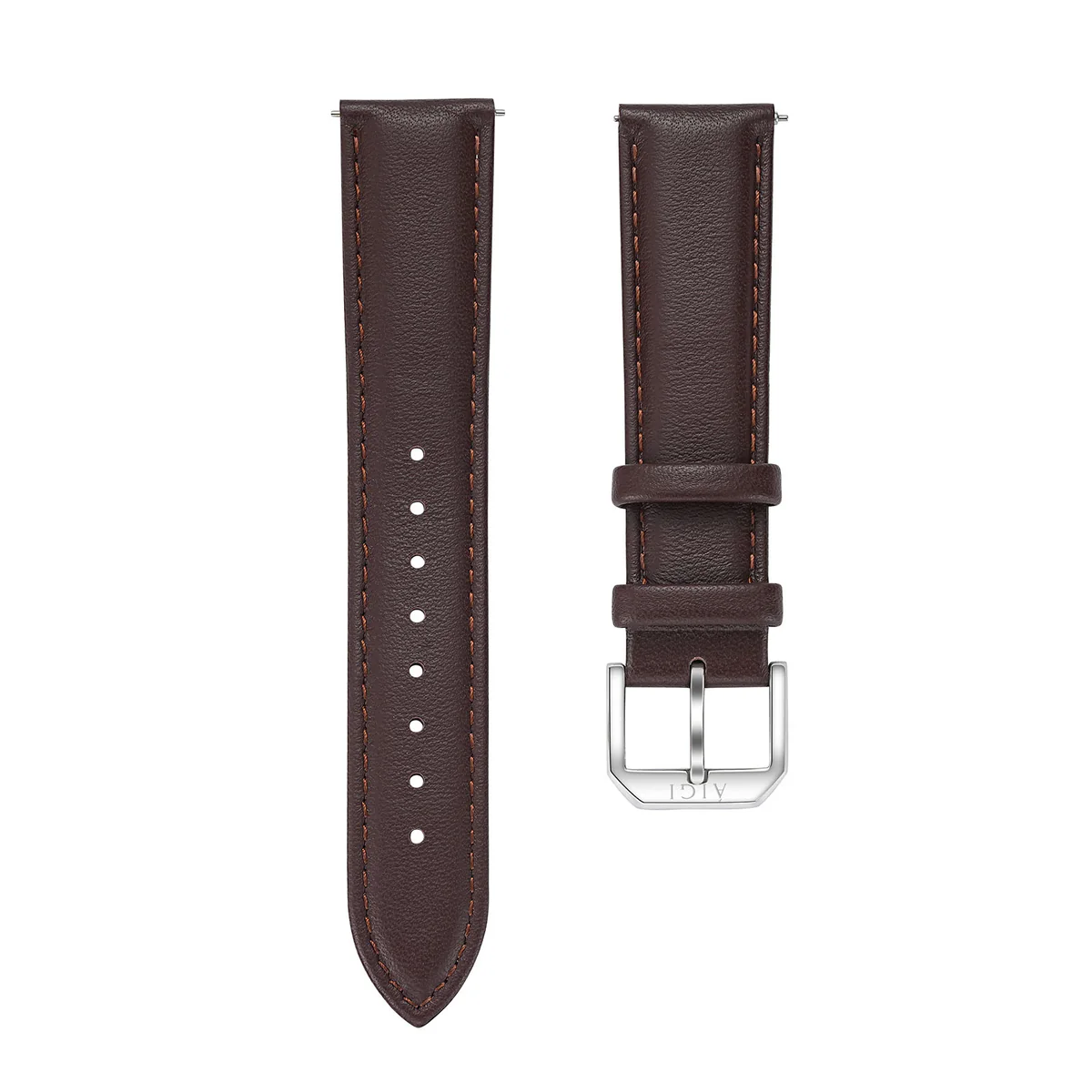 LEATHER BROWN 20MM - SILVER thumbnail 2