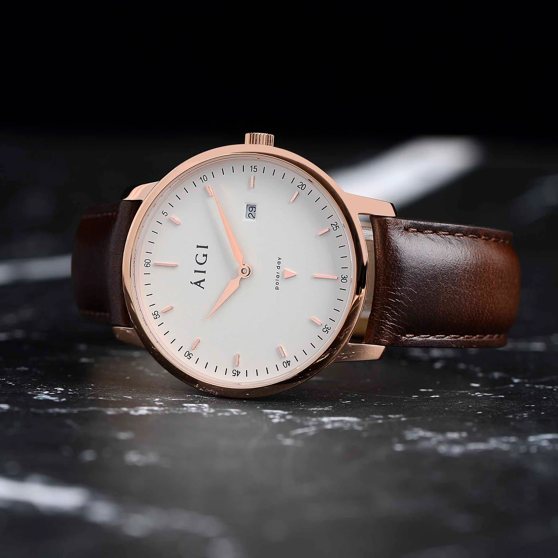POLAR DAY 40MM - BROWN LEATHER thumbnail 2