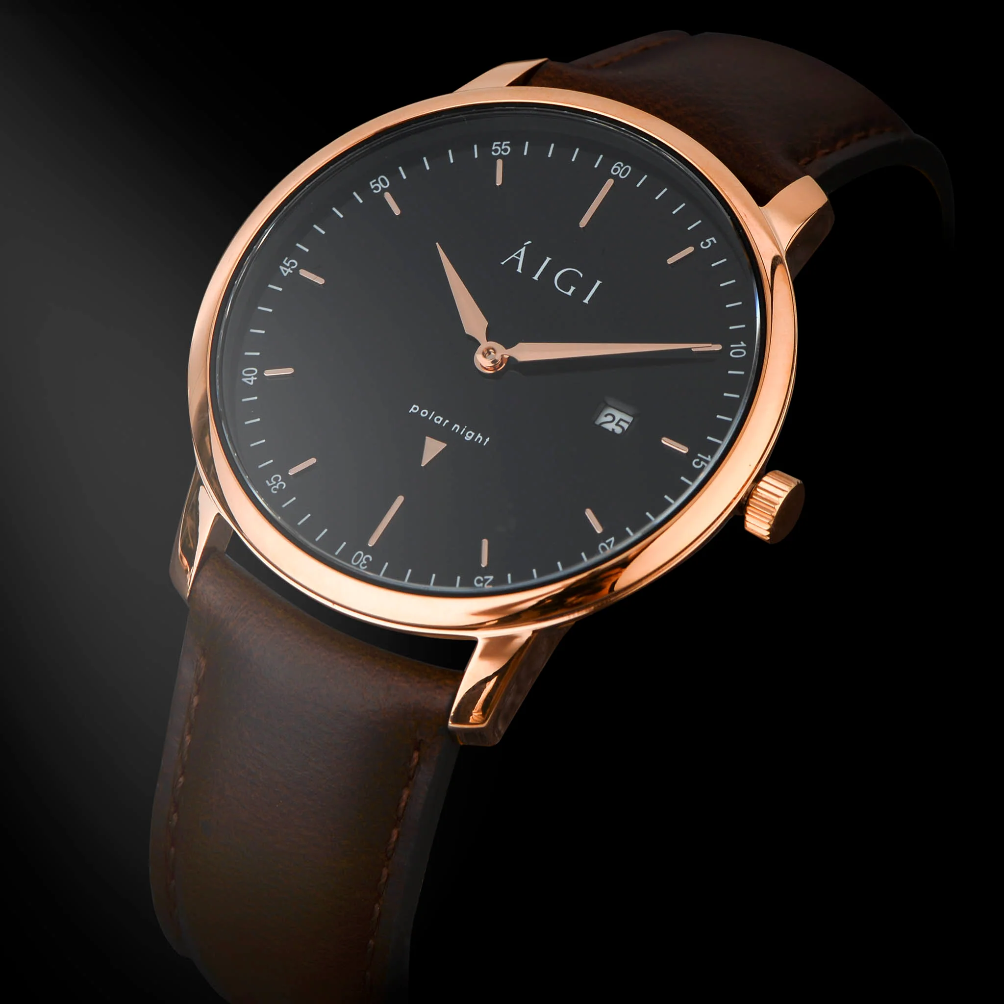 POLAR NIGHT 40MM - BROWN LEATHER thumbnail 2