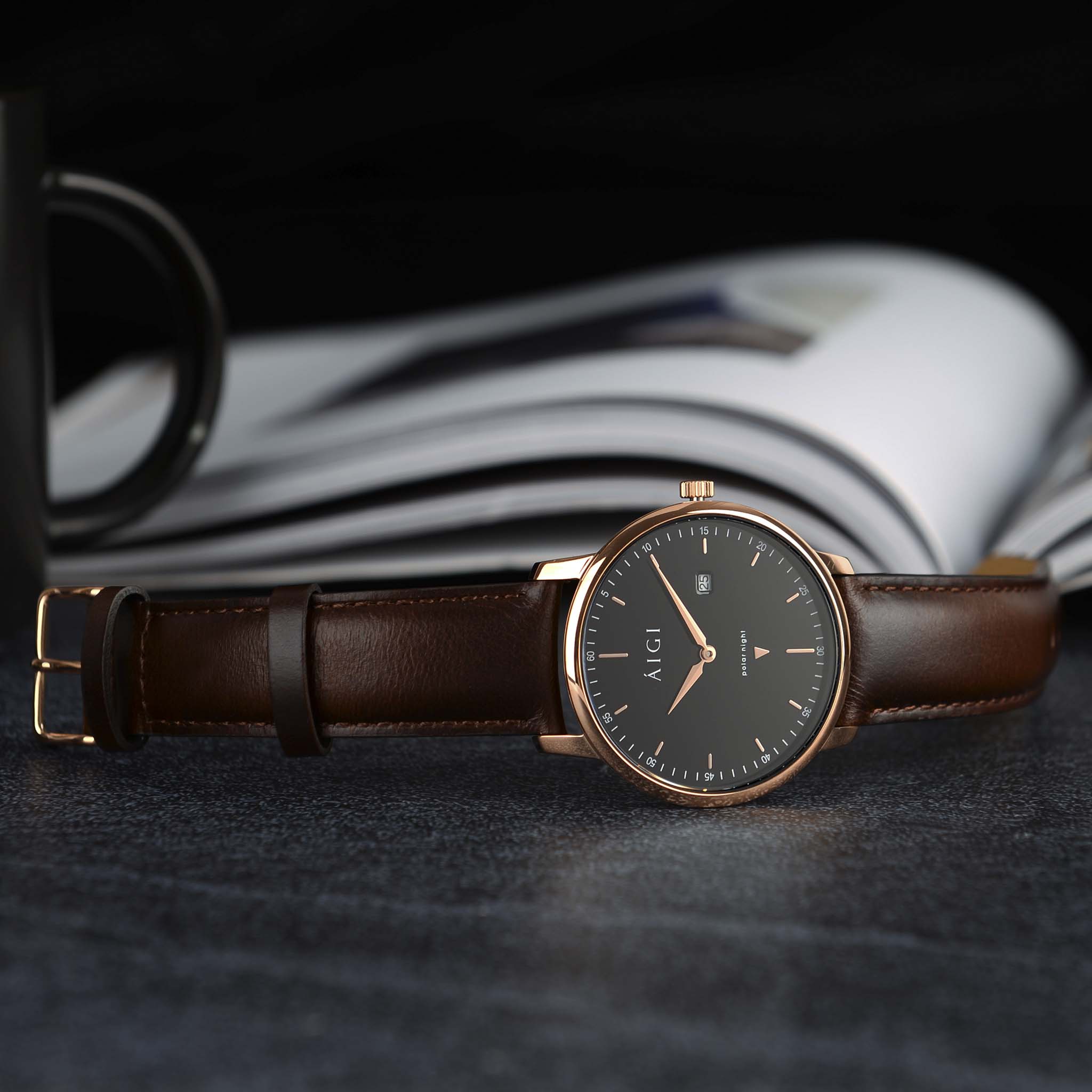 POLAR NIGHT 40MM - BROWN LEATHER thumbnail 3