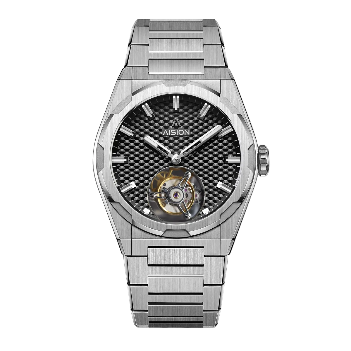 Tourbillon - Hexagonal Pyramid Seamless Dial - Black selected view