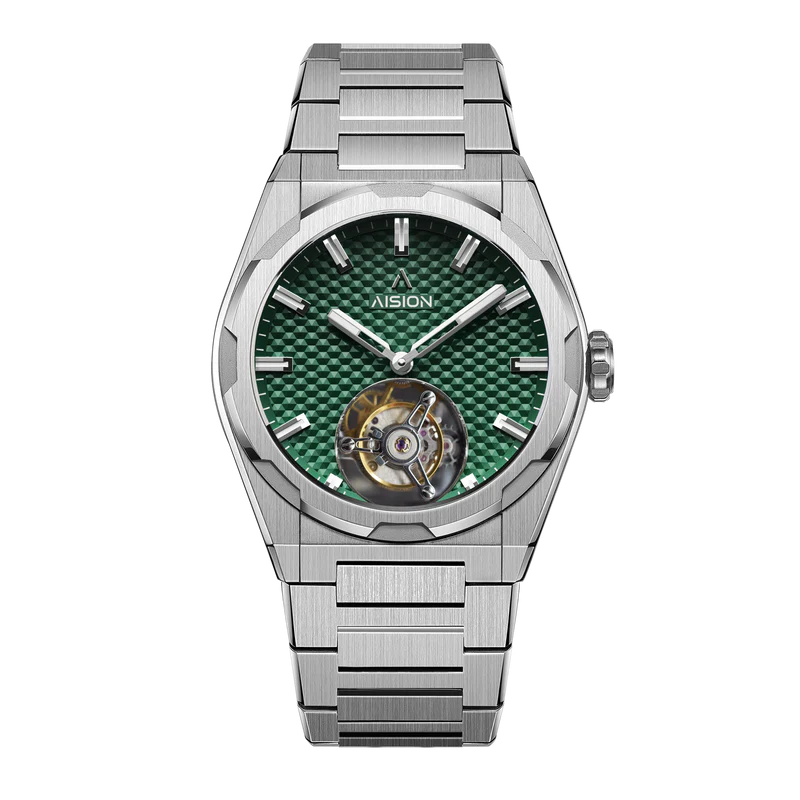 Tourbillon - Hexagonal Pyramid Seamless Dial - Green