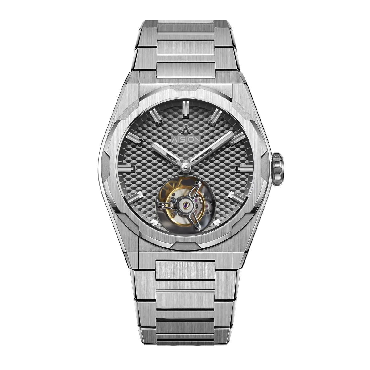 Tourbillon - Hexagonal Pyramid Seamless Dial - Gunmetal selected view