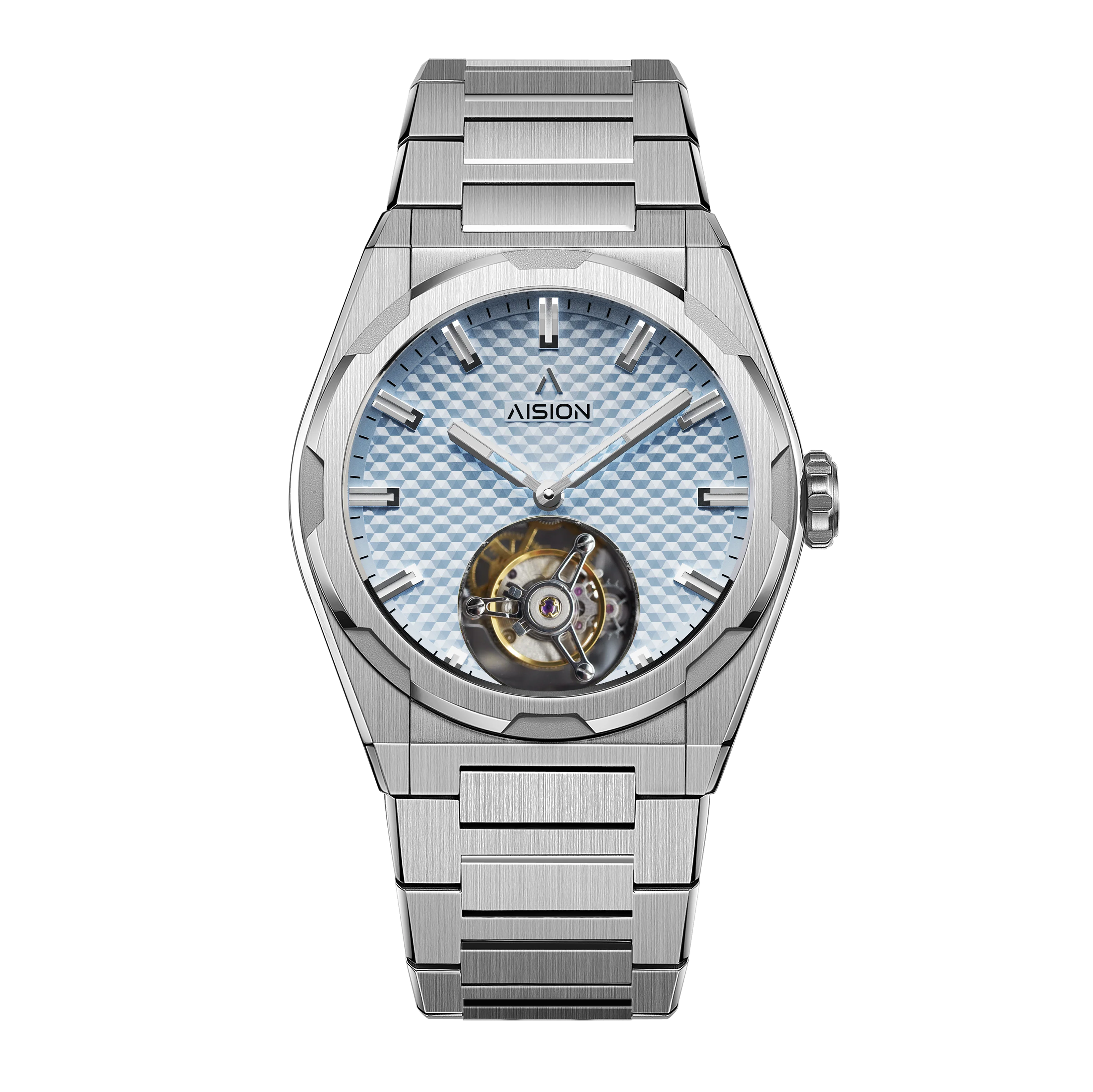 Tourbillon - Hexagonal Pyramid Seamless Dial - Ice Blue