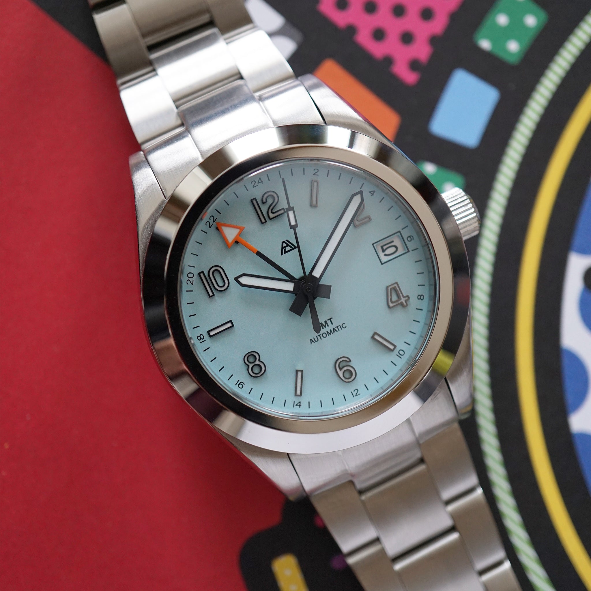 A4 Prelude 37 GMT Light Blue (Fixed Bezel) selected view