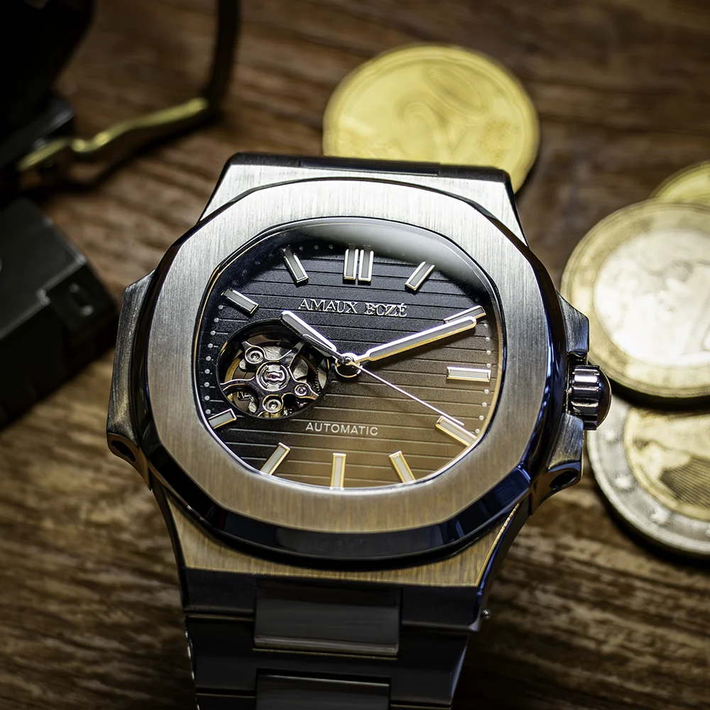 Vostok Black Dress Watch - Black Rubber Strap thumbnail 2