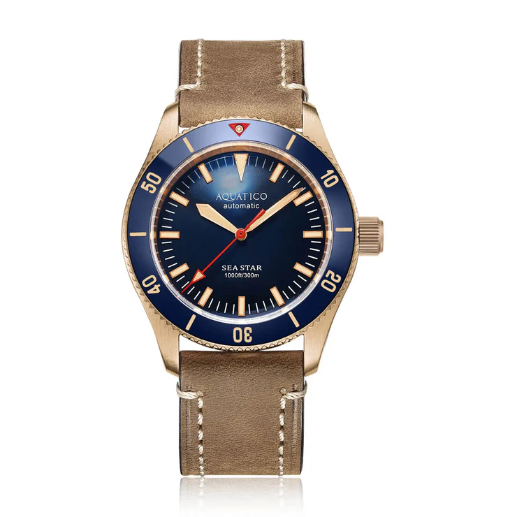 Aquatico Bronze Sea Star Blue Dial Watch (Sellita sw200-1 No Date) thumbnail 2