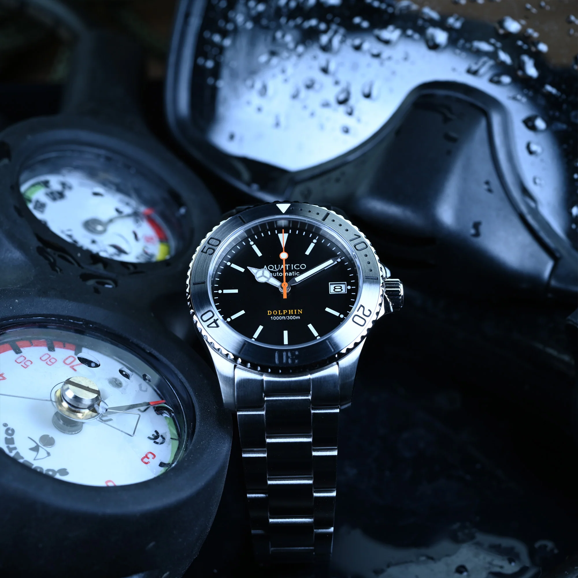 Aquatico Dolphin 38mm Dive Watch Black Dial (NH35) thumbnail 3