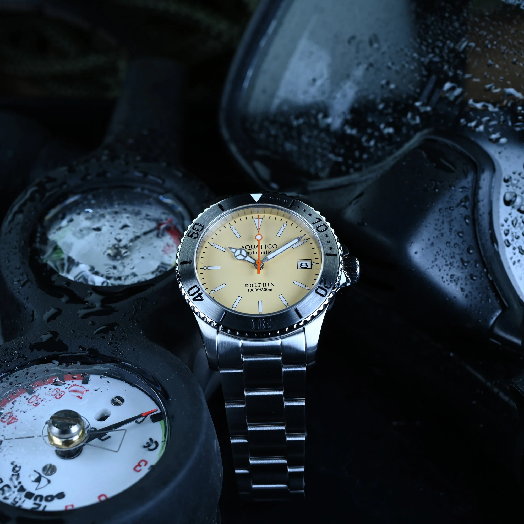 Aquatico Dolphin 38mm Dive Watch Cream Dial (NH35) thumbnail 3