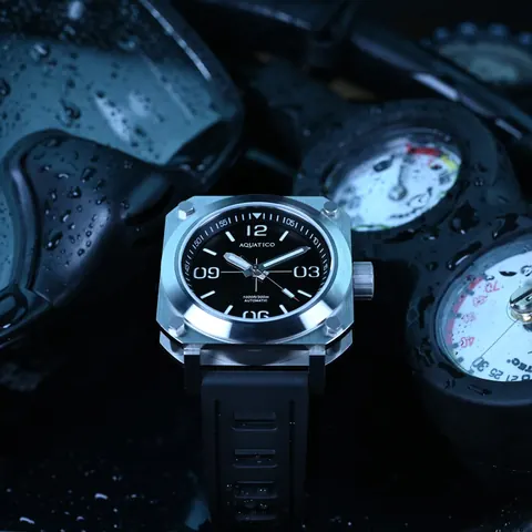 Aquatico Ironblock Black Dial Watch