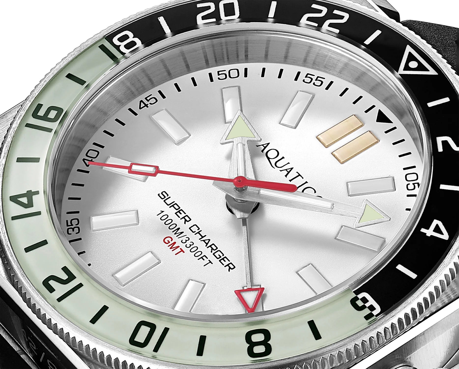 Aquatico Steel Man GMT Watch (White Dial black and white bezel) NO DATE thumbnail 4