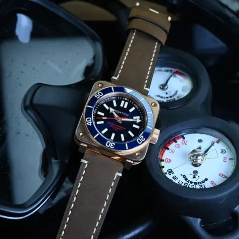 Aquatico Super Charger Bronze Blue Dial Watch (NH35) NO DATE