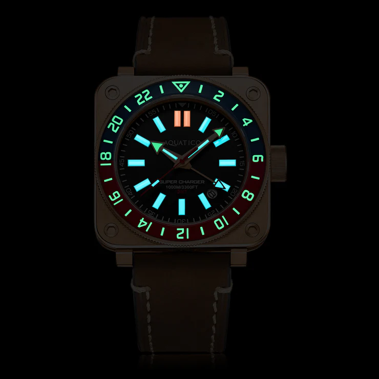 Aquatico Super Charger GMT Watch (Black Dial Batman Bezel) NO DATE thumbnail 2