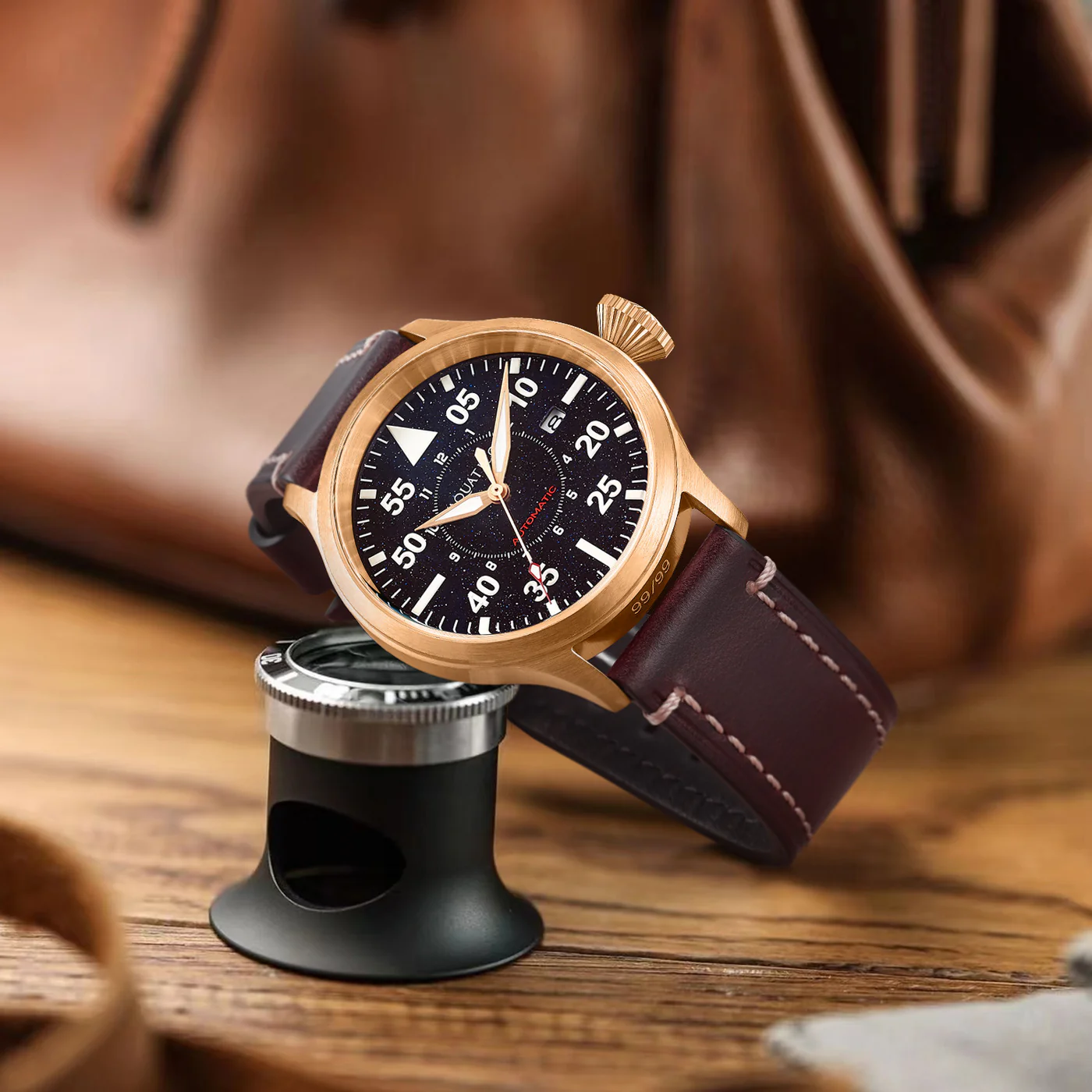 Bronze Horizon Hawk Aventurine Dial Automatic Pilot Watch thumbnail 2