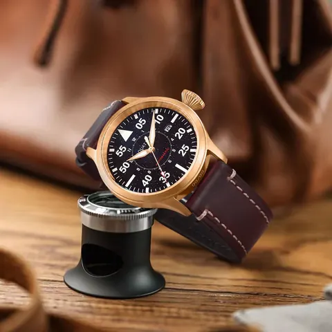 Bronze Horizon Hawk Aventurine Dial Automatic Pilot Watch