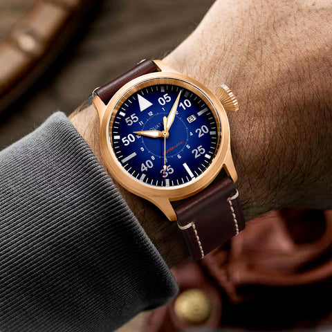 Bronze Horizon Hawk Gradient Blue Dial Automatic Pilot Watch thumbnail 2