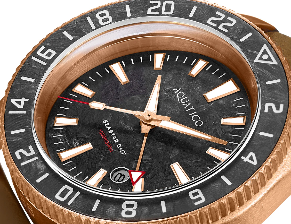 Bronze Sea Star GMT Black Carbon Figber Dial and Bezel Inlay thumbnail 2
