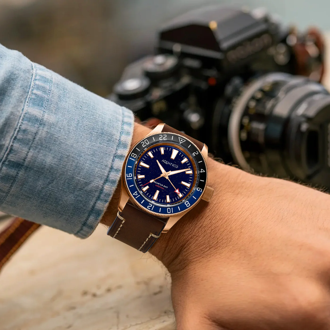 Bronze Sea Star GMT Blue Aventurine Dial Blue and Black Bezel thumbnail 2
