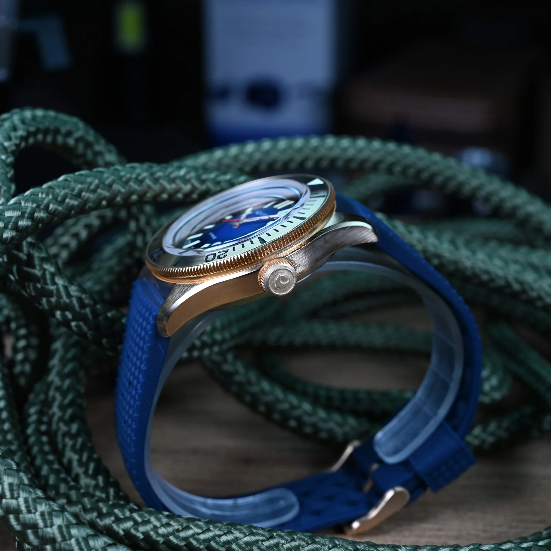 Bronze Star Tritium Blue Dial