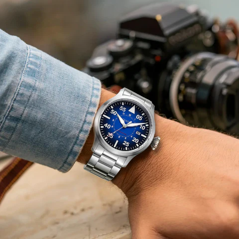 Horizon Hawk Gradient Blue dial Automatic Pilot Watch thumbnail 2