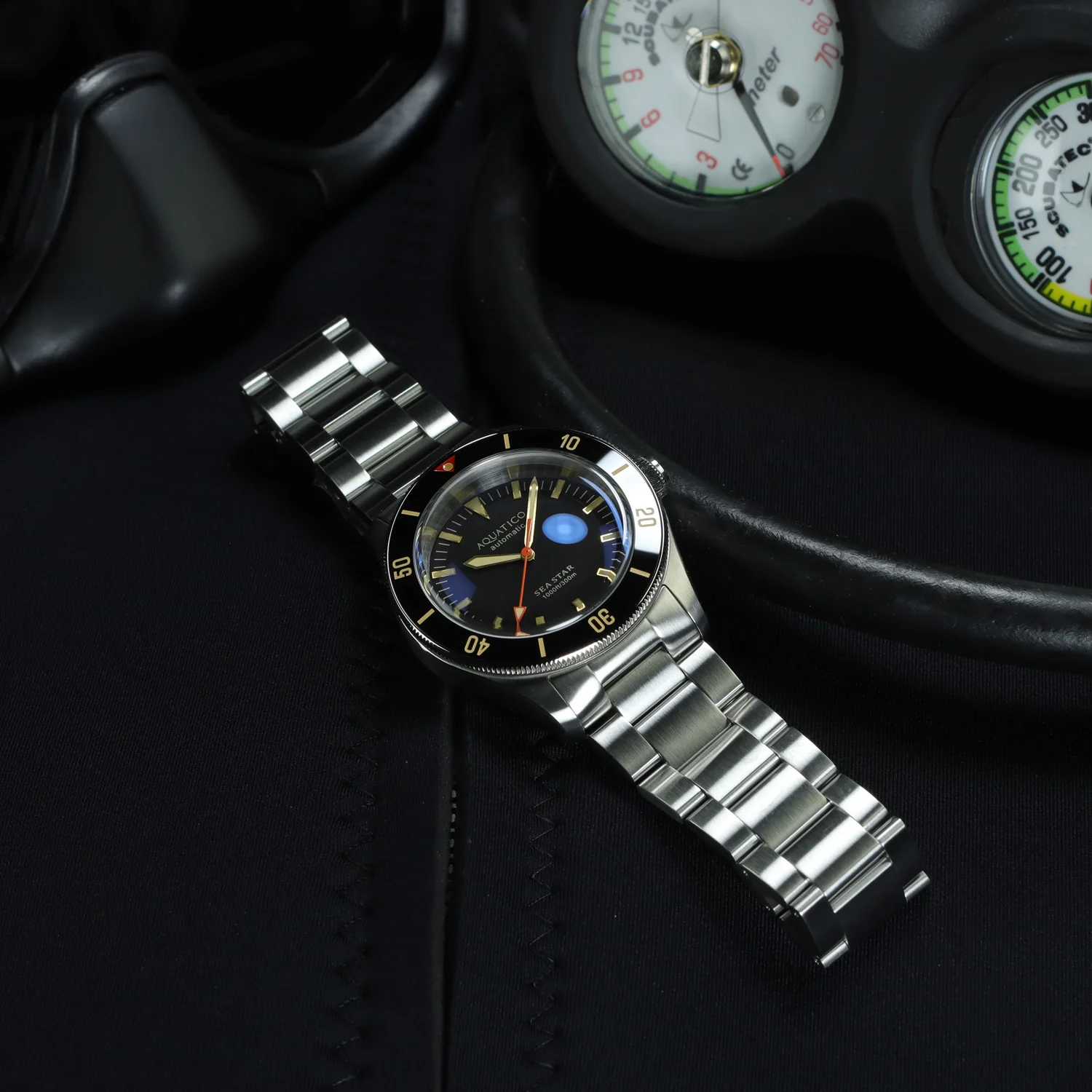 Sea star V2 black dial ceramic bezel (Swiss Sellita sw200-1) No Date thumbnail 3