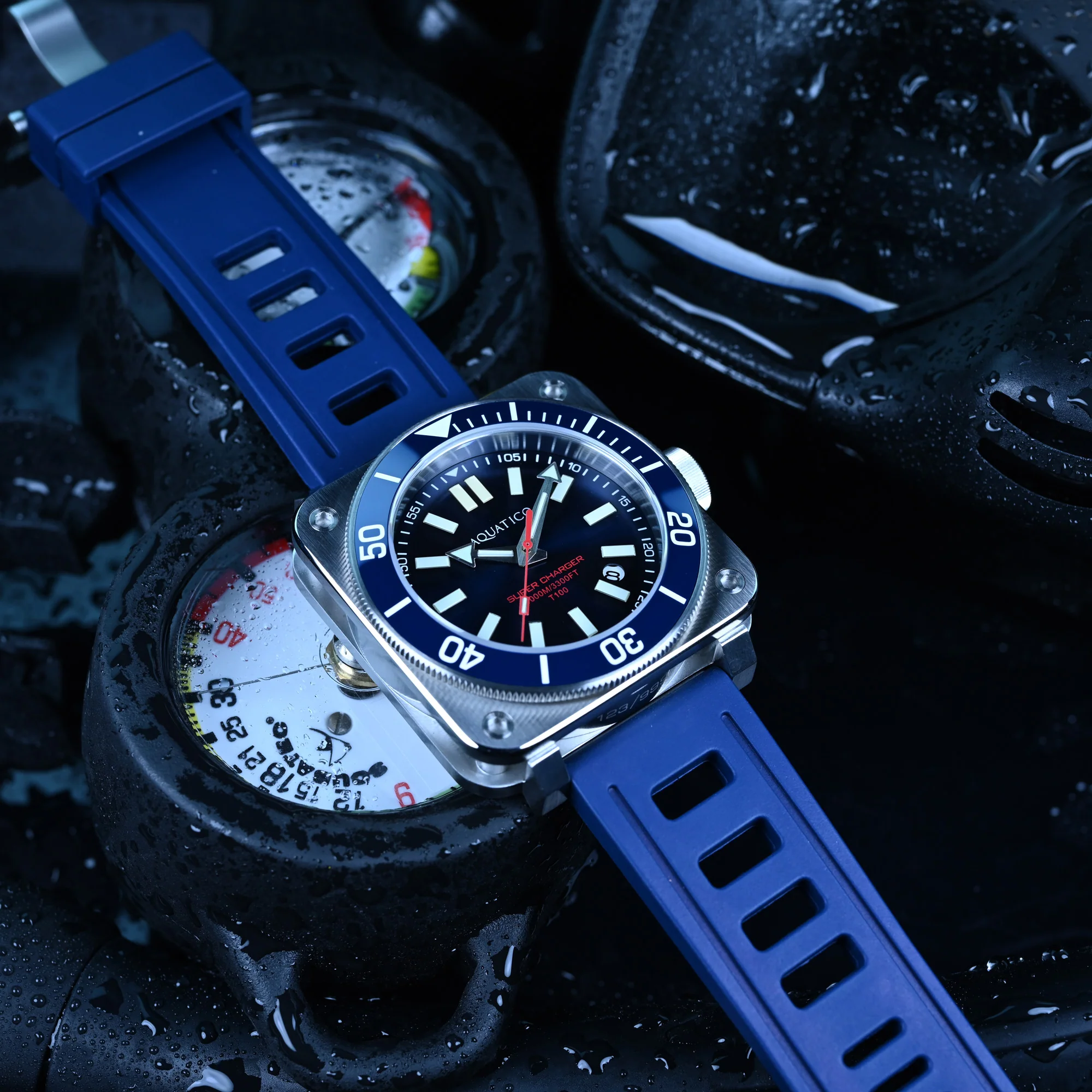 Steel Man Tritium Blue Dial Dive Watch thumbnail 3