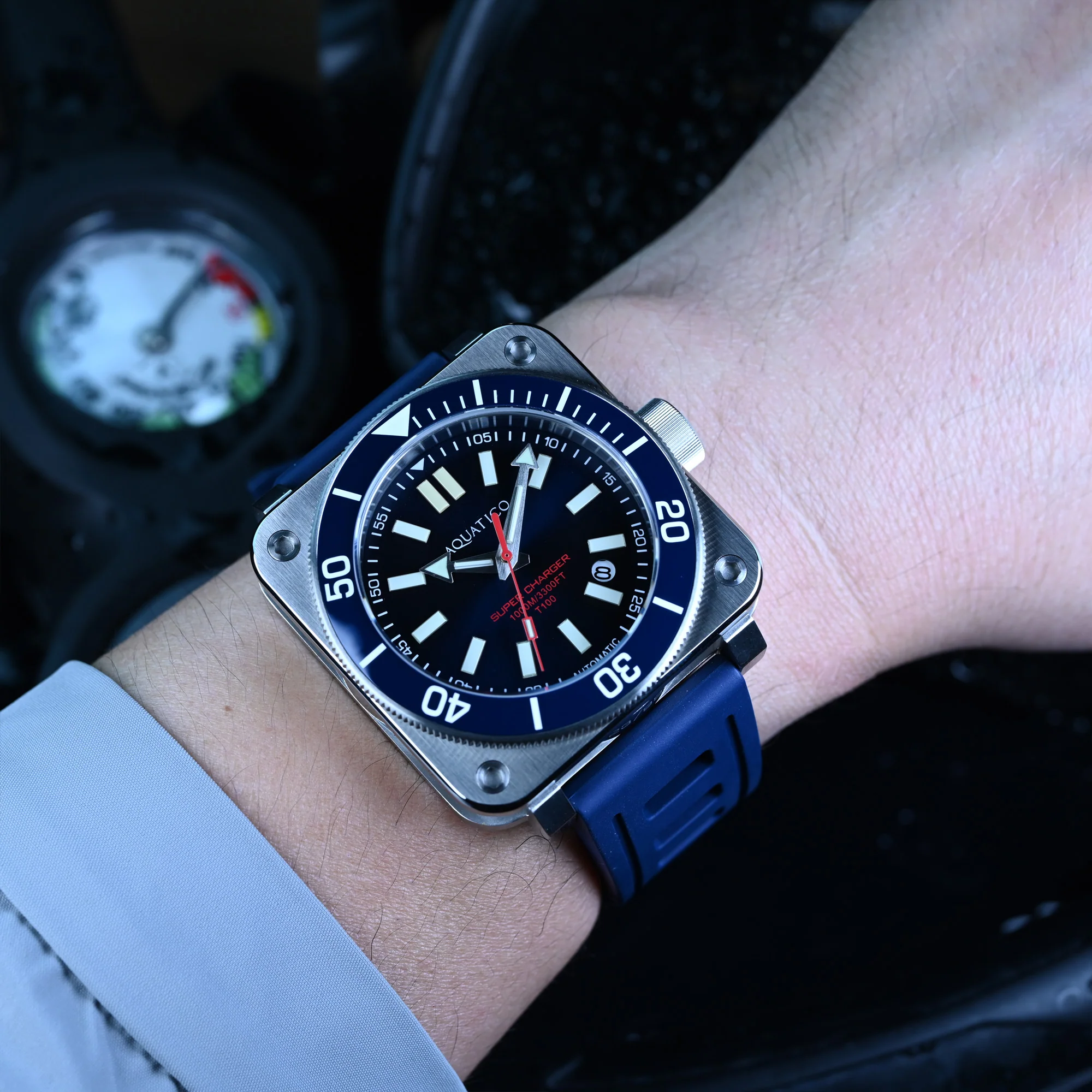Steel Man Tritium Blue Dial Dive Watch thumbnail 4