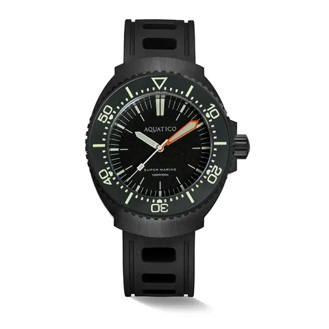 Super Marine Titanium DLC Black Dial Ceramic Inlay (Miyota 9015) No Date