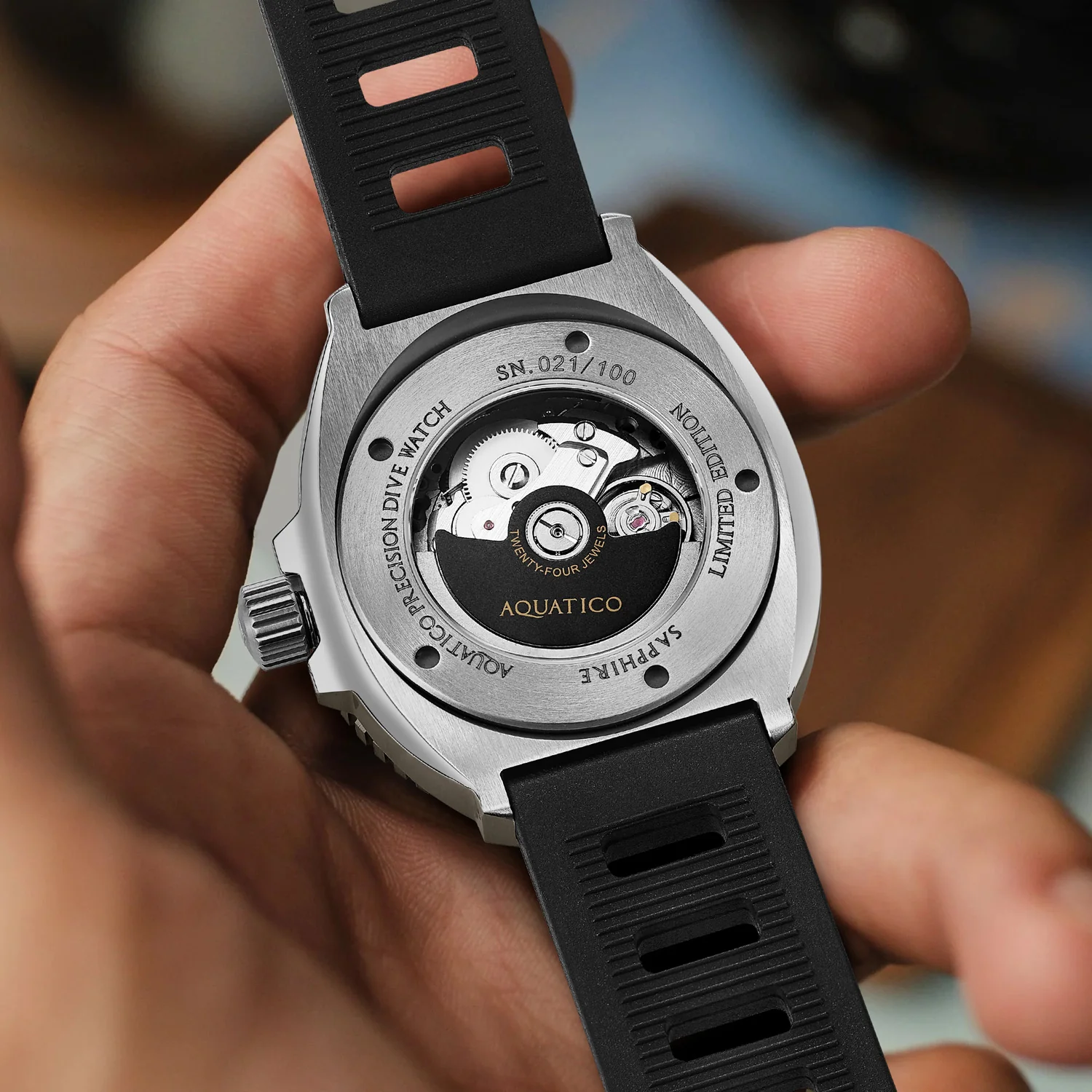 Super Marine Titanium Full Lume White Dial Forged Carbon Inlay thumbnail 3