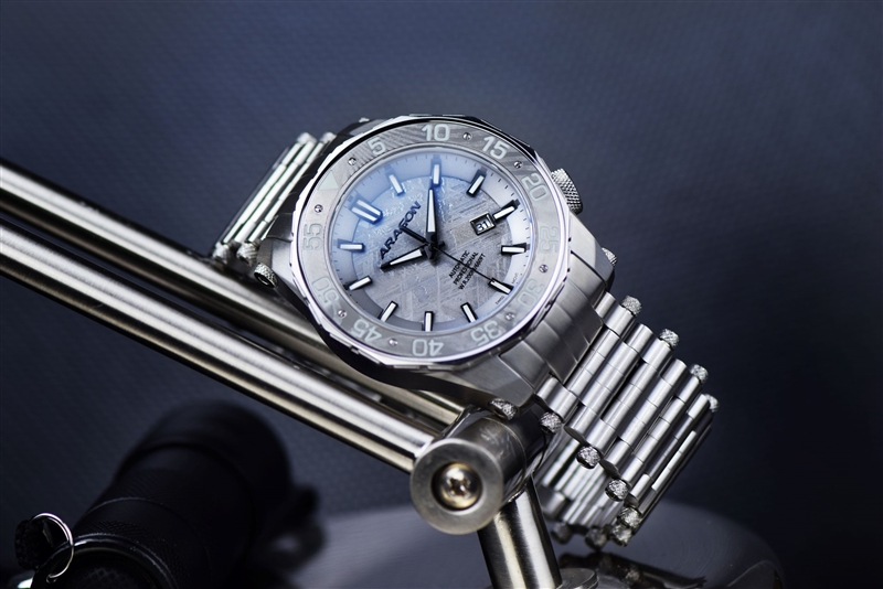 Sea Charger Meteorite Swiss Automatic with Titanium Damascus Bezel LE (A515SLV) thumbnail 2