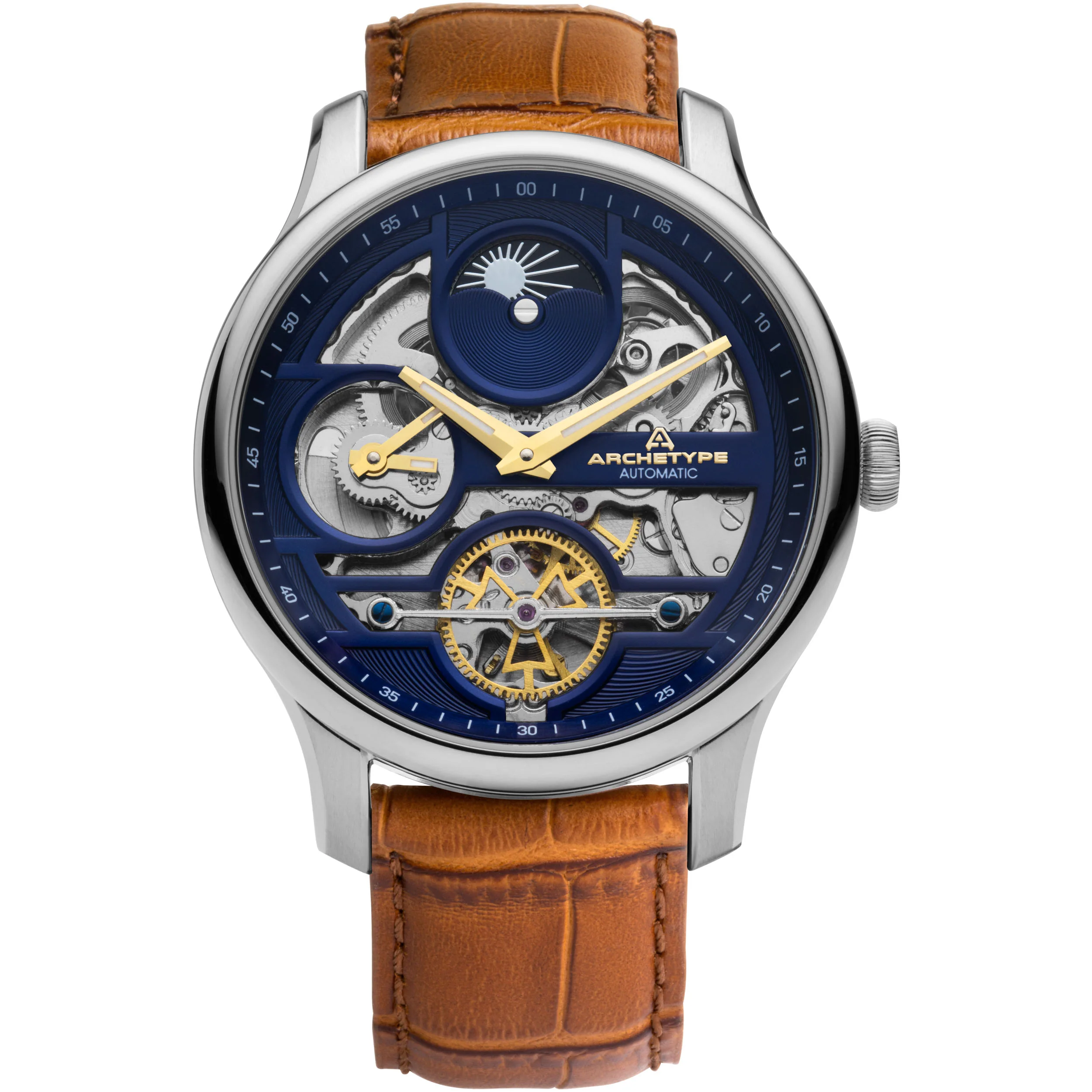 Archer Automatic Silver Tan Navy selected view