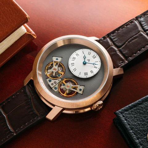 Caspian Automatic Rose Gold Silver Brown thumbnail 2