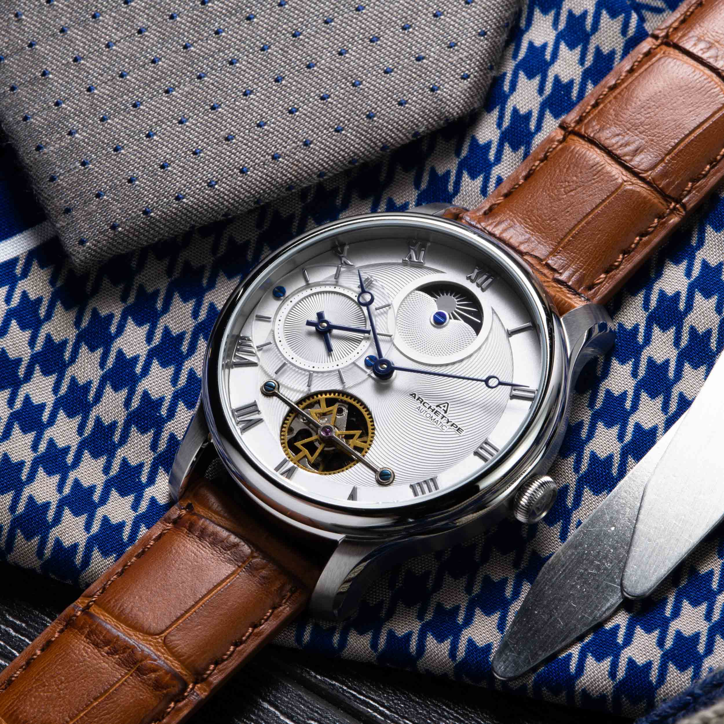 Dorian Automatic Silver Tan White thumbnail 2