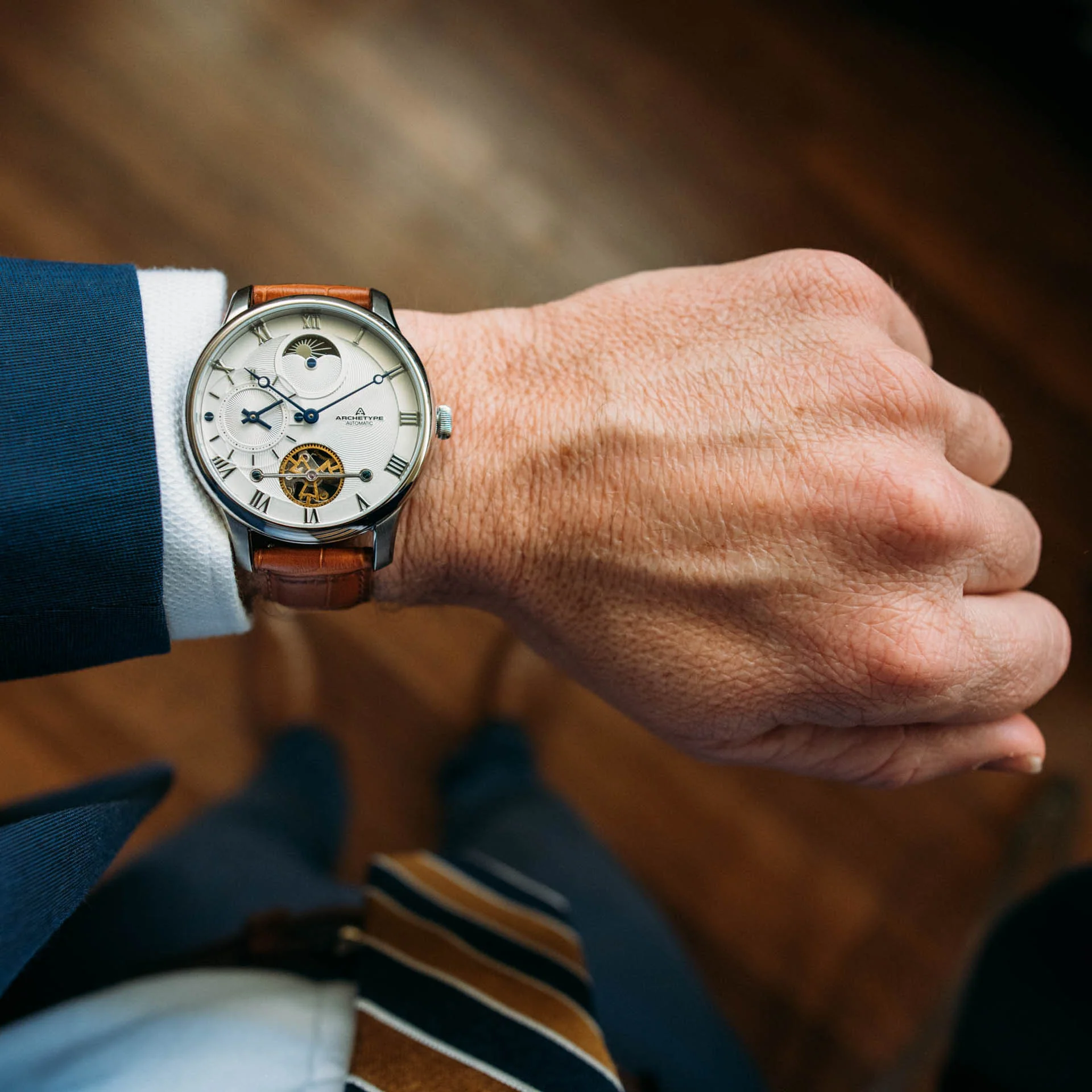Dorian Automatic Silver Tan White thumbnail 4