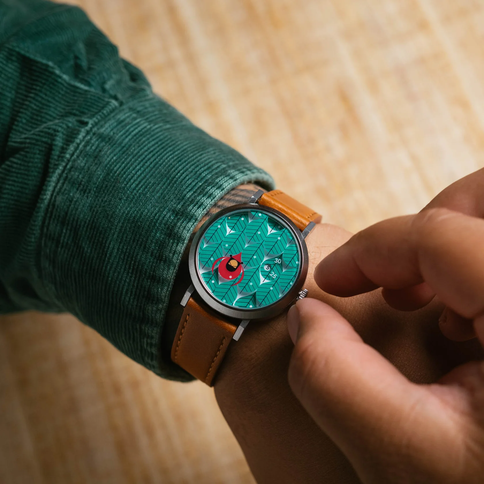 Charley Harper Coniferous Cardinal Jump Hour Automatic thumbnail 2