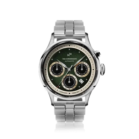 1564 Chronodate Automatic, Steel / Garnish Green
