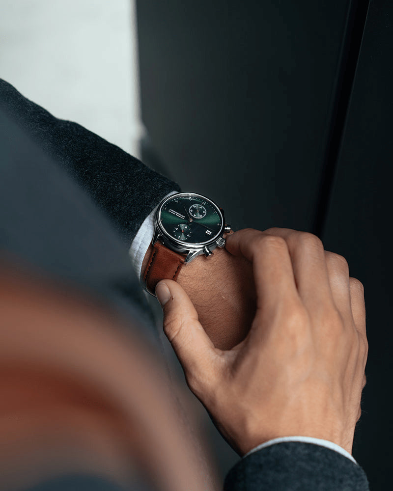 1815 Chronograph, Steel / Green Sunray thumbnail 2