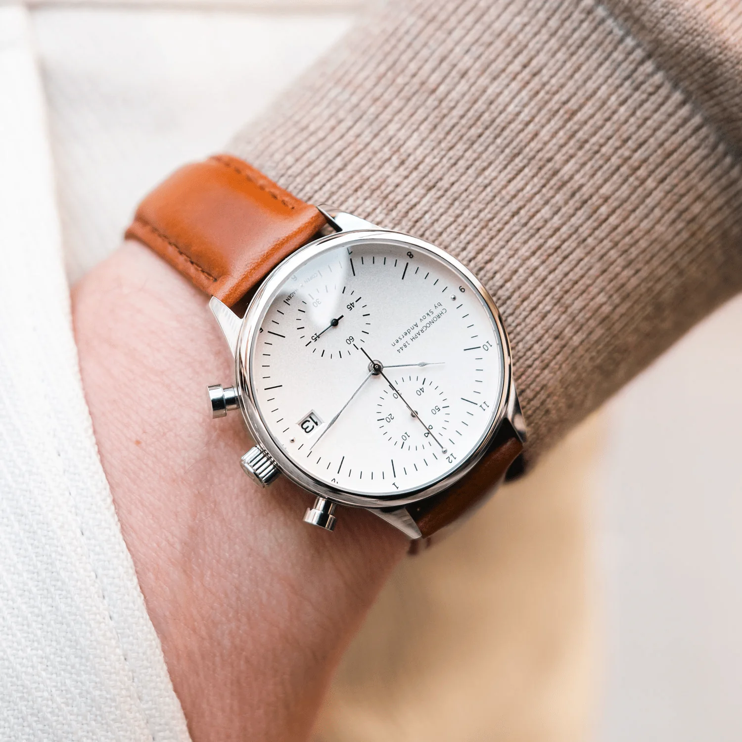 1844 Chronograph, Steel / White thumbnail 2