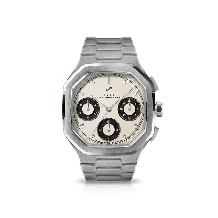 1904 Chronograph, Steel / Off White & Black thumbnail 2