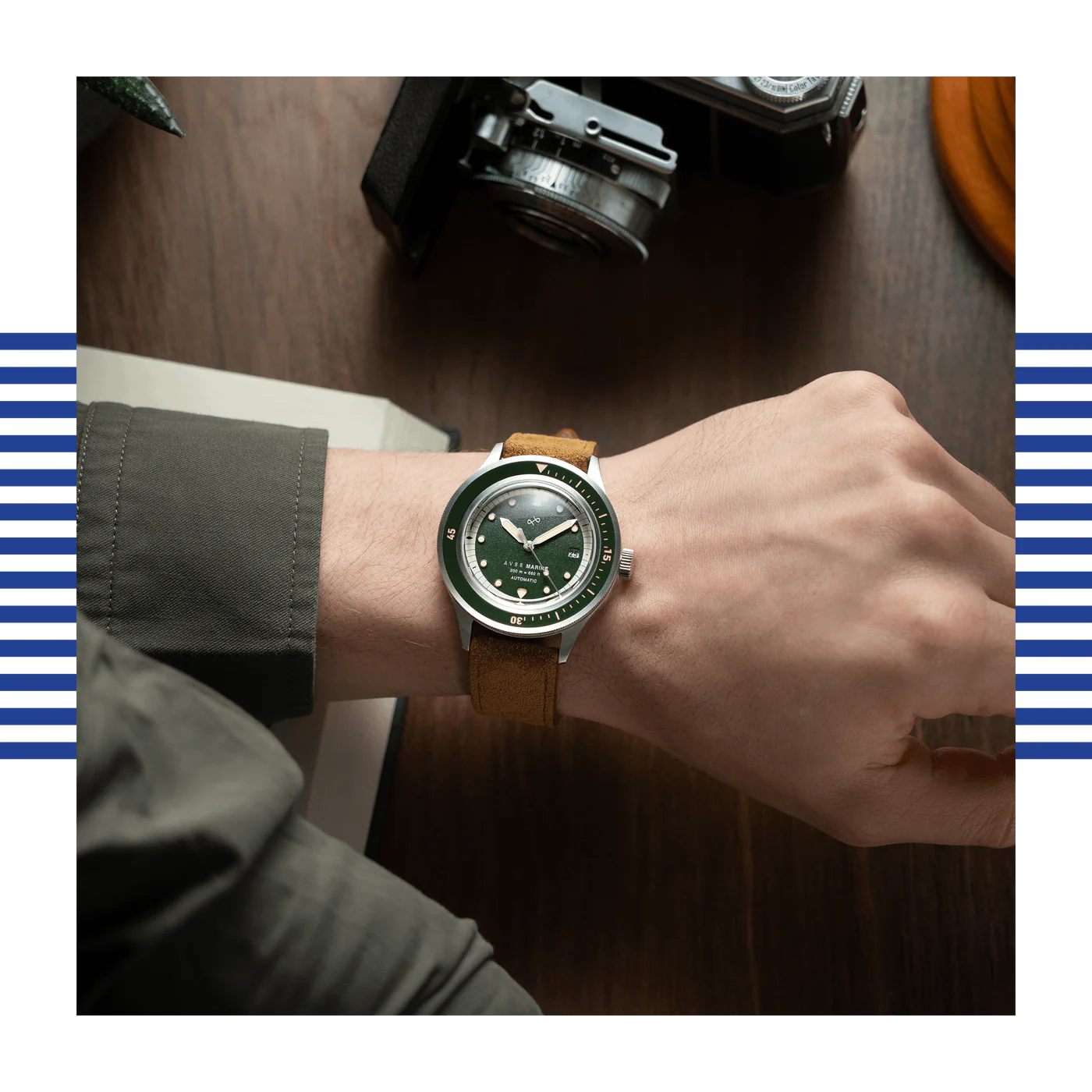 1956 Marine Automatic, Steel / Green thumbnail 2